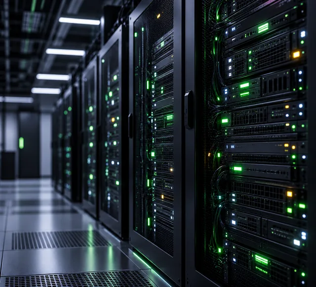Infrastructure monitoring dashboard in a server room